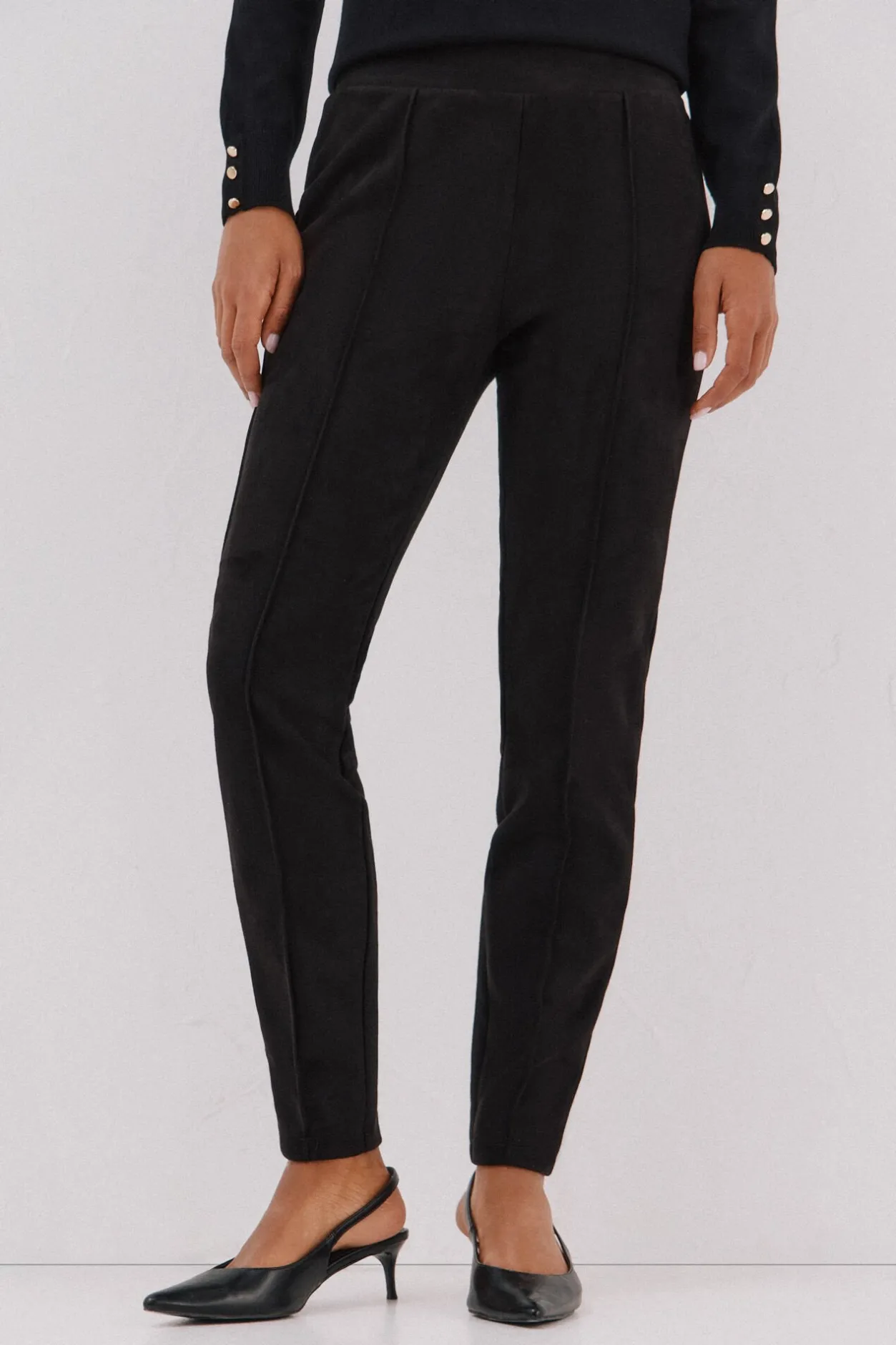 Cortefiel Legging de mujer de efecto ante Negro Outlet