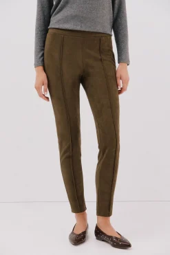 Cortefiel Legging de mujer de efecto ante Kaki New