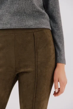 Cortefiel Legging de mujer de efecto ante Kaki New