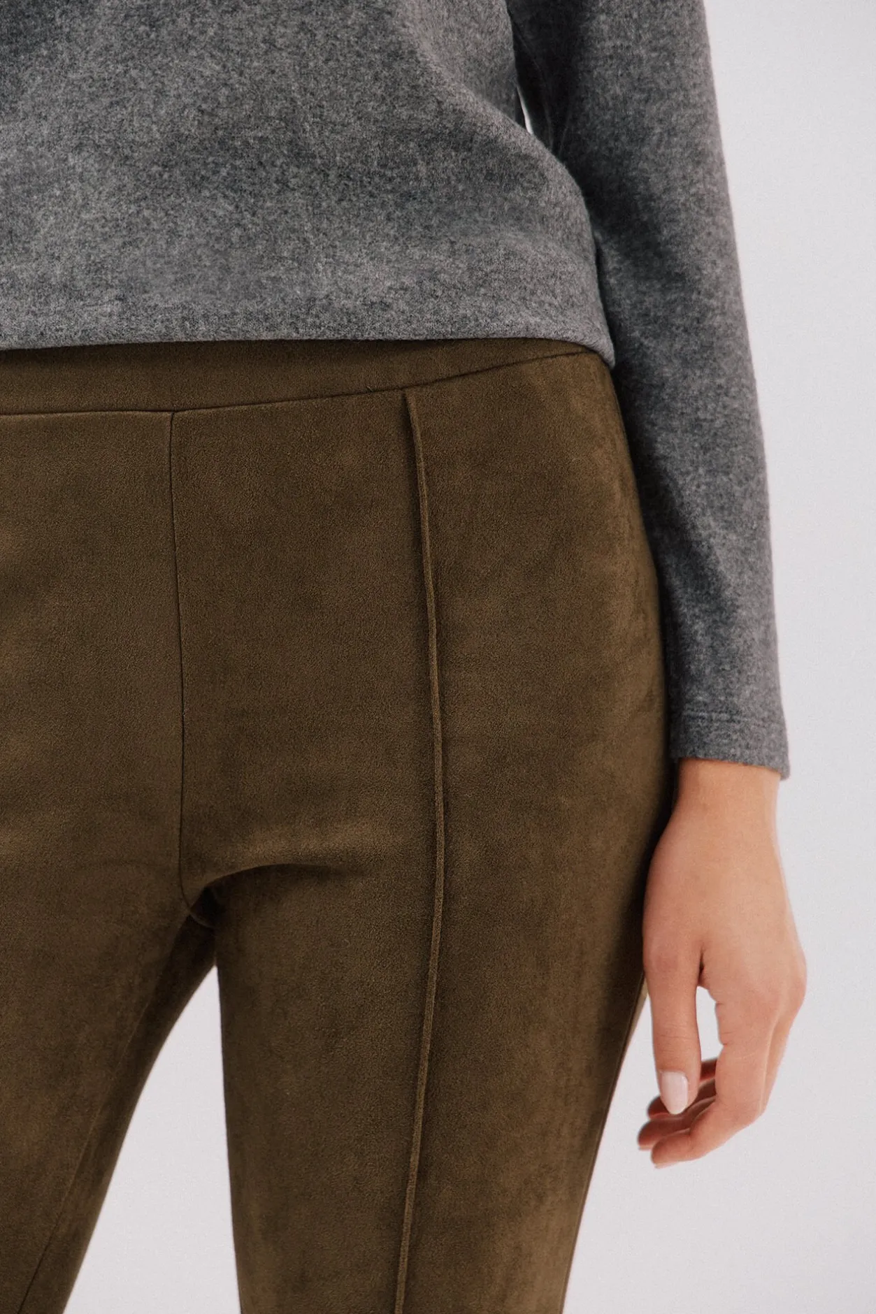 Cortefiel Legging de mujer de efecto ante Kaki New