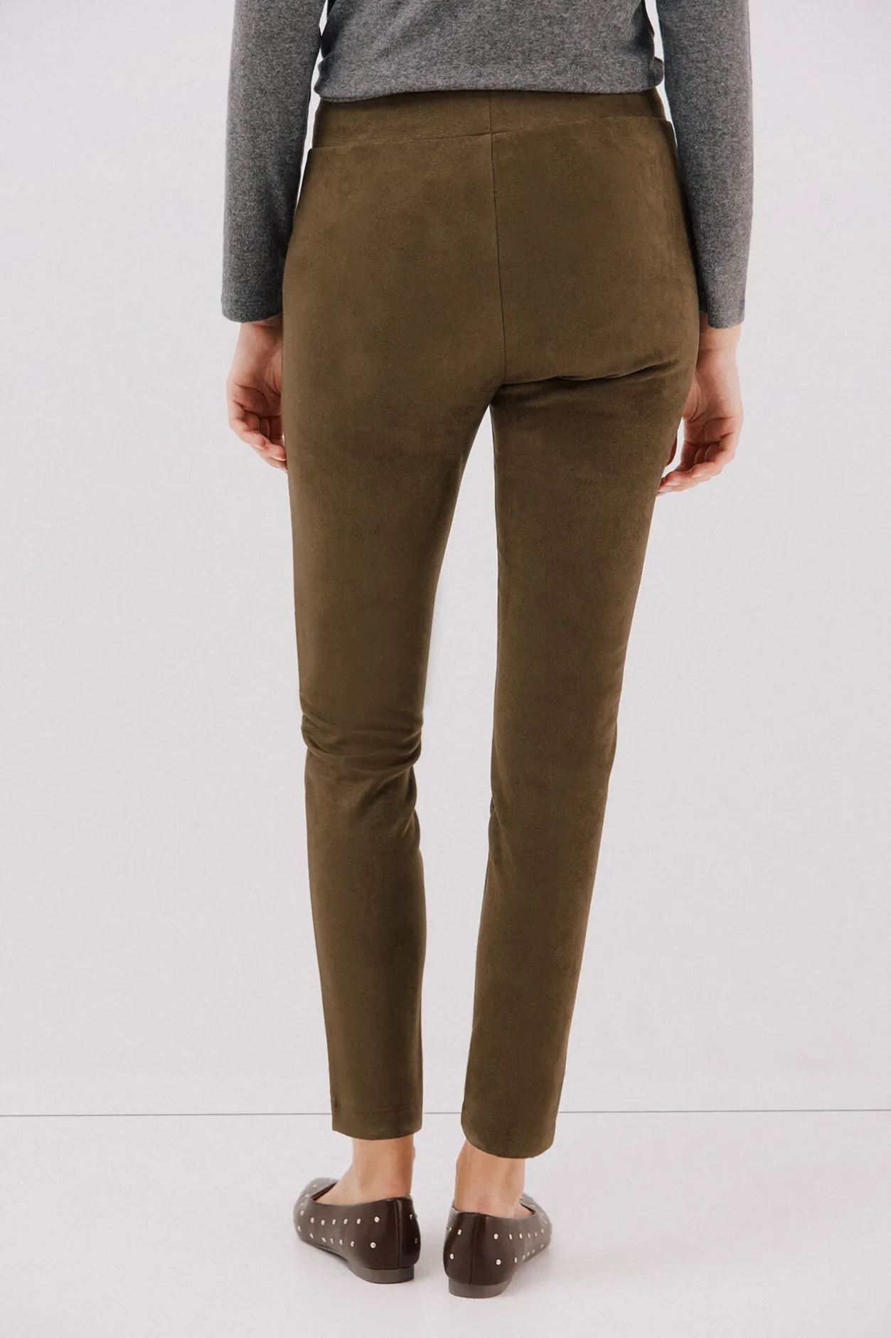 Cortefiel Legging de mujer de efecto ante Kaki New