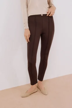 Cortefiel Legging de mujer de punto Marr&oacute;n oscuro