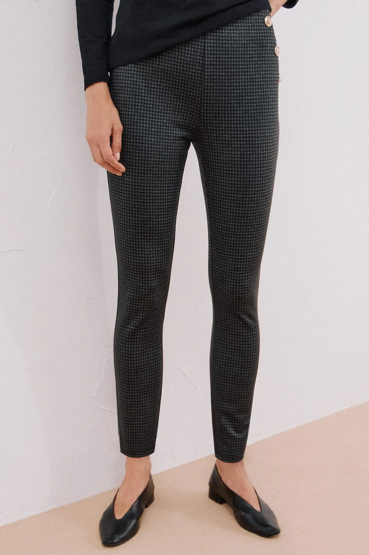 Cortefiel Legging de mujer de punto Estampado blanco Best