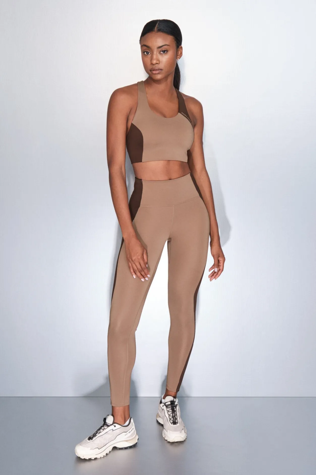 Dash and Stars Leggings 4D STRETCH color block nude Best