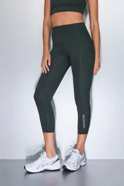 Dash and Stars Leggings 4D STRETCH crop verde Hot