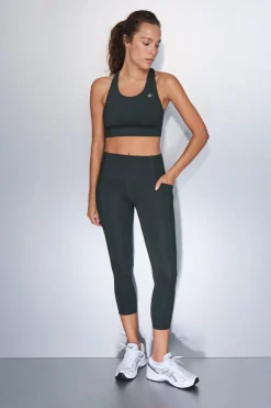 Dash and Stars Leggings 4D STRETCH crop verde Hot