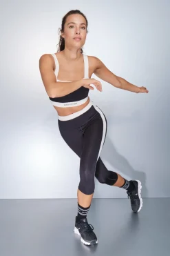 Dash and Stars Leggings 4D STRETCH pirata y blanco negro New