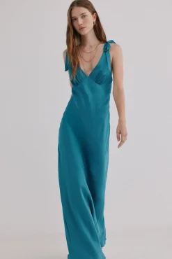 Hoss Intropia Leonor. Vestido fluido Turquesa Outlet