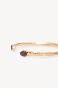 Hoss Intropia Leslie. Brazalete piedra bañado en oro Marron Hot