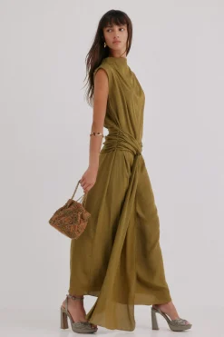 Hoss Intropia Liliane. Vestido midi Verde Sale