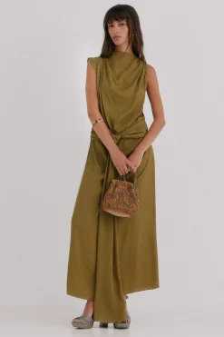 Hoss Intropia Liliane. Vestido midi Verde Sale