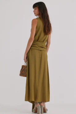 Hoss Intropia Liliane. Vestido midi Verde Sale