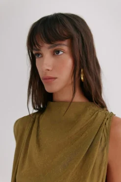 Hoss Intropia Liliane. Vestido midi Verde Sale