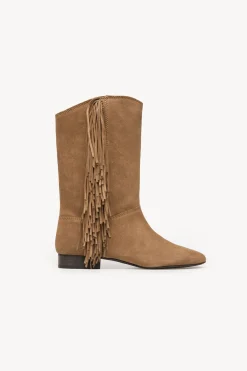 Hoss Intropia Lola. Botas serraje flecos Beige Online