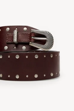 Hoss Intropia Luanda. Cinturón ancho piel Granate New