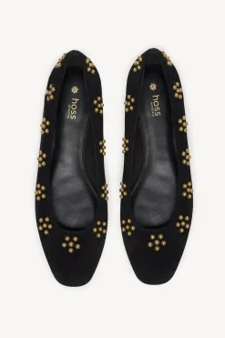 Hoss Intropia Maitane. Bailarinas de serraje con tachas Negro Online