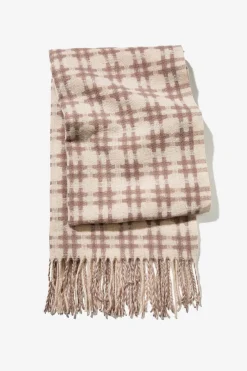 Vilanova Manta bufanda a cuadros Beige Outlet