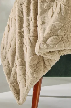 Textura Manta polar flores beige New