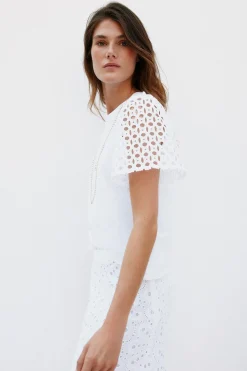 Hoss Intropia Mariana. Camiseta con volantes Blanco Online