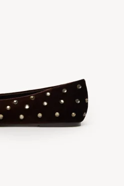 Hoss Intropia Martina. Bailarinas con cristales Marron oscuro Clearance