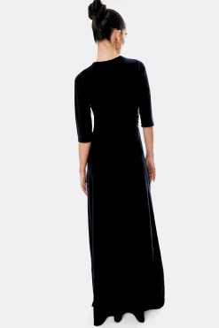 Cuplé Maxi vestido con nudo Negro Online