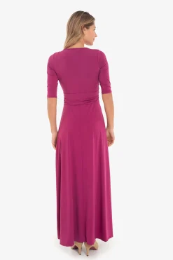 Cuplé Maxi vestido nudo frontal Fucsia New