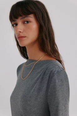 Hoss Intropia Mercedes. Top drapeado Gris Hot