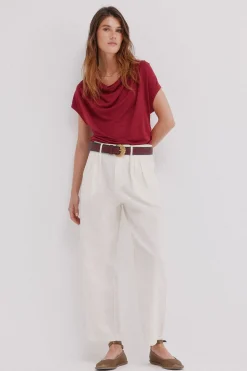 Hoss Intropia Mia. Camiseta drapeada Coral Best