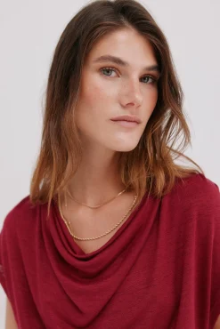 Hoss Intropia Mia. Camiseta drapeada Coral Best