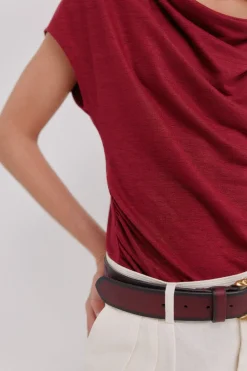 Hoss Intropia Mia. Camiseta drapeada Coral Best