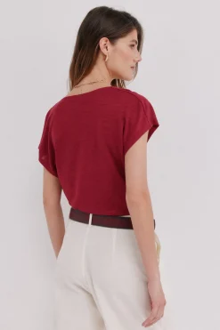 Hoss Intropia Mia. Camiseta drapeada Coral Best