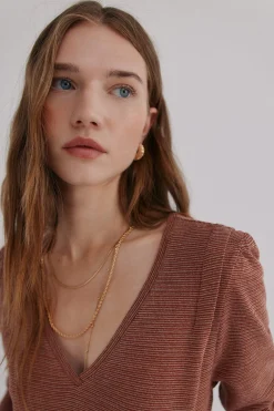 Hoss Intropia Micaela. Camiseta con solapa Estampado Marron Discount