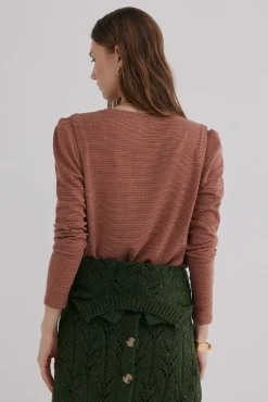 Hoss Intropia Micaela. Camiseta con solapa Estampado Marron Discount