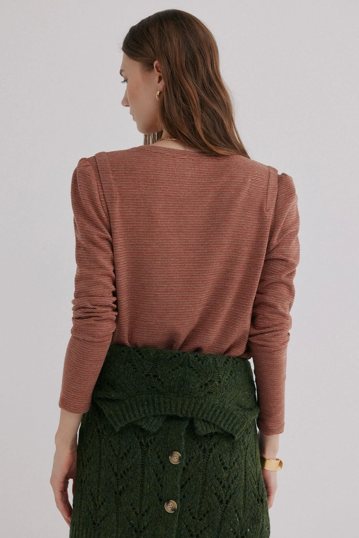 Hoss Intropia Micaela. Camiseta con solapa Estampado Marron Discount