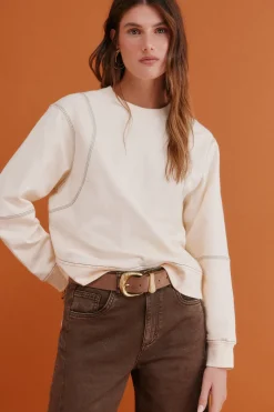 Hoss Intropia Mila. Sudadera bordada Beige Hot