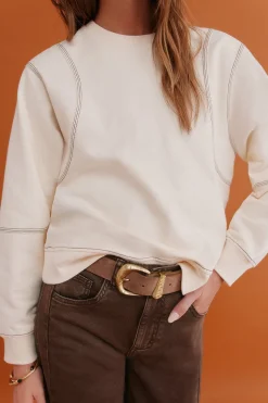 Hoss Intropia Mila. Sudadera bordada Beige Hot