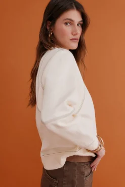 Hoss Intropia Mila. Sudadera bordada Beige Hot