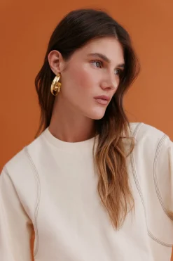 Hoss Intropia Mila. Sudadera bordada Beige Hot