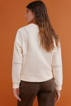 Hoss Intropia Mila. Sudadera bordada Beige Hot