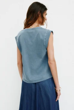 Hoss Intropia Mónica. Camiseta con pliegues Azul Best