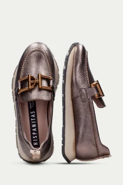Hispanitas Mocasín deportivo adorno metalizado KANSAS Marr&oacute;n New