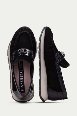 Hispanitas Mocasín deportivo kiowa y adorno KANSAS Negro Hot