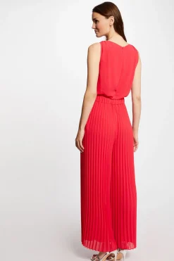 Morgan Mono largo holgado con pernera plisada Coral Clearance