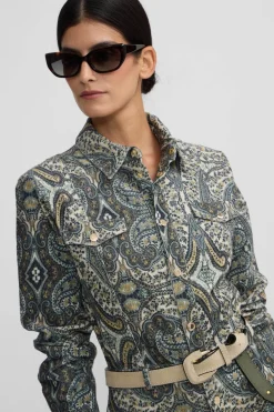 Silbon Mono pana estampado cachemir Verde Outlet