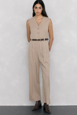 Pedro del Hierro Mono sastrero cinturón Beige Hot