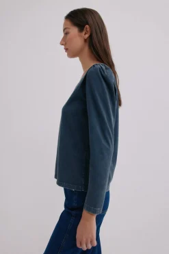 Hoss Intropia Monserrat. Camiseta efecto lavado Azul Outlet