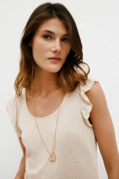 Hoss Intropia Nadia. Top con volantes Marfil