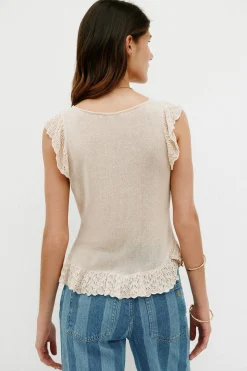 Hoss Intropia Nadia. Top con volantes Marfil