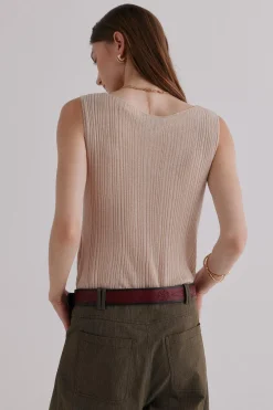 Hoss Intropia Nahia. Top con volante Beige Sale