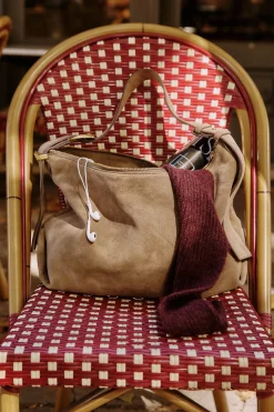 Hoss Intropia Natalia. Bolso de serraje Marron oscuro Discount